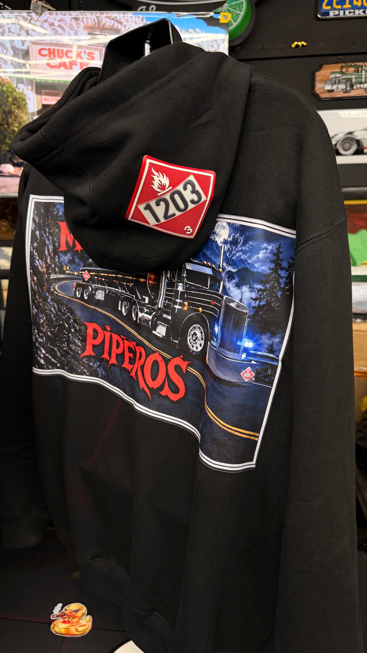Malditos Piperos Midnight Hauler Hoodie💀♦️