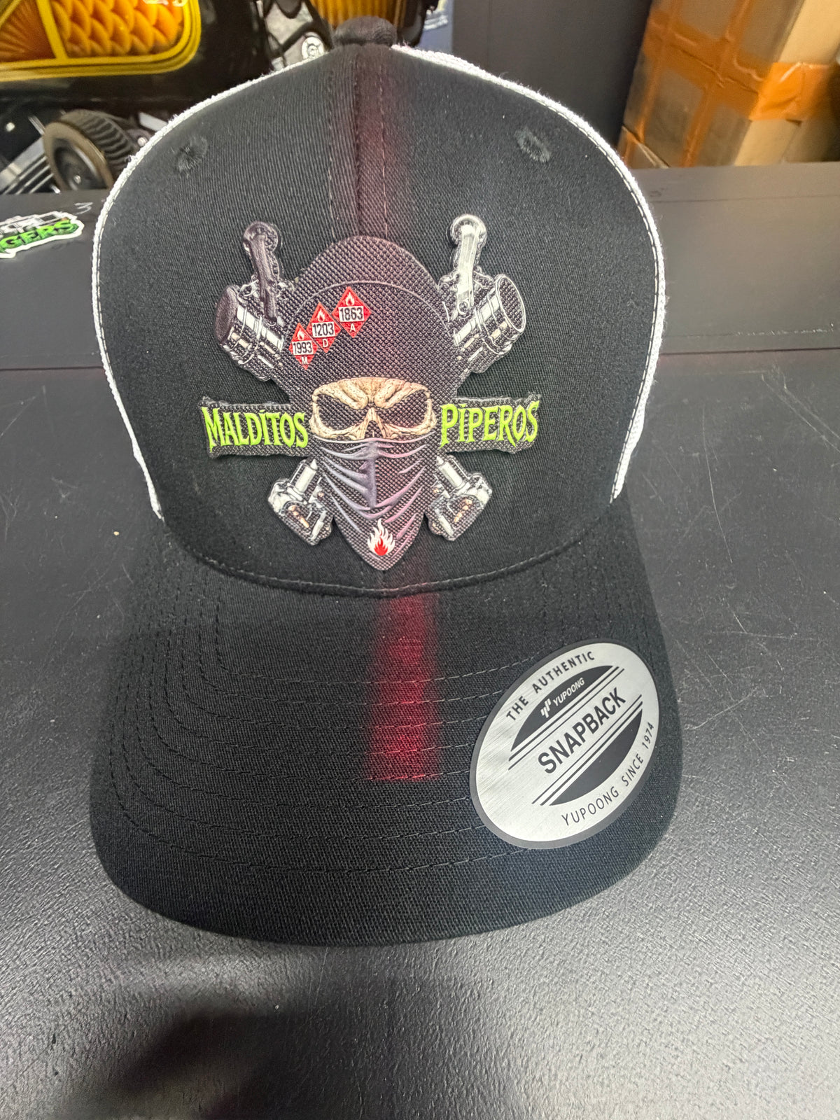 Malditos Piperos White & Black Trucker Hat