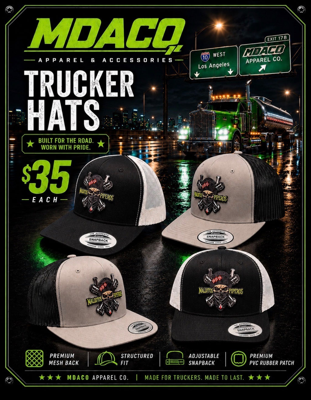 Fuel Slingers White & Black Trucker Hat
