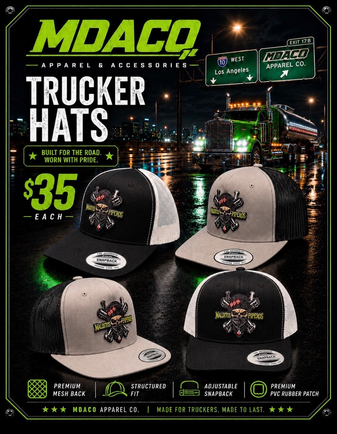 Fuel Slingers White & Black Trucker Hat